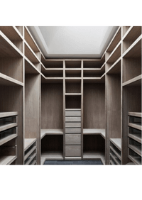 П-образная гардеробная комната в классическом стиле Калуга
