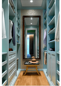 Параллельная гардеробная комната с большим зеркалом Калуга