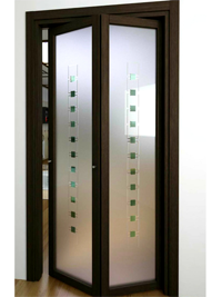 Складные двери гармошка с матовым стеклом Калуга